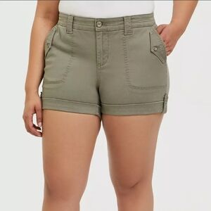 #57 Torrid Military Twill Mid-Rise Shorts